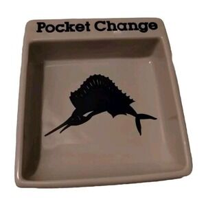Potpourri Press Pocket Change Tray Sailfish Design Coin‎ Valet Made Japan